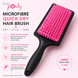 Miss Pouty Large Microfibre Quick Dry Hair Brush – Fast Drying & Scalp Care in One